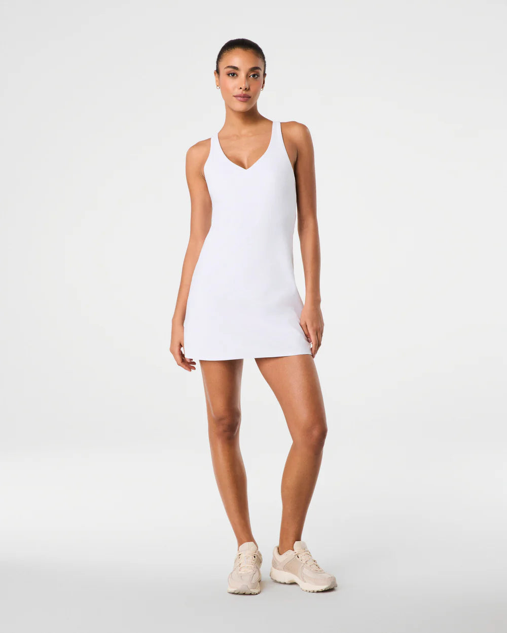 SPANXshape Get Moving V-Neck Dress in vivid white 
