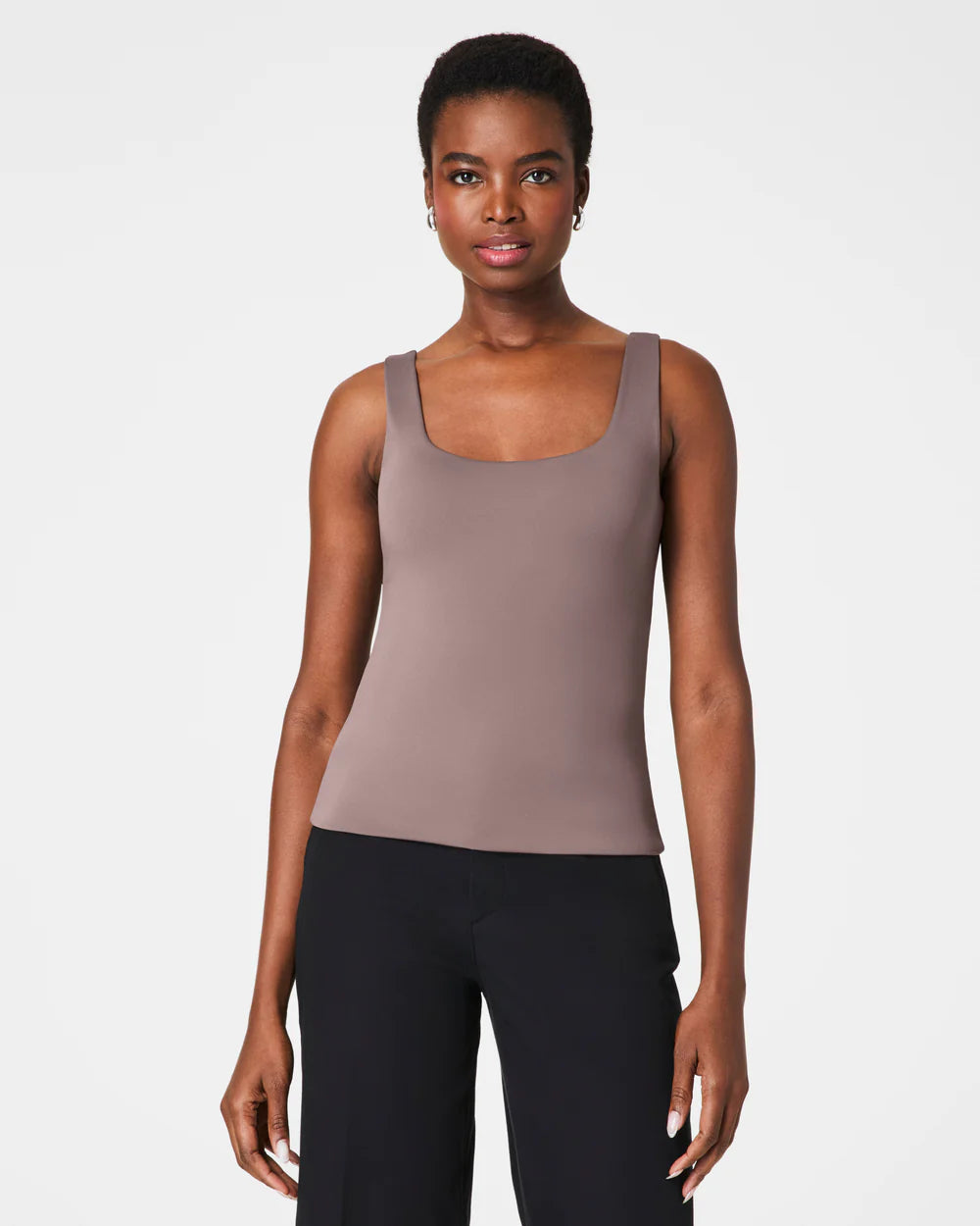 SPANXsmooth Jersey Scoop Tank in smoke