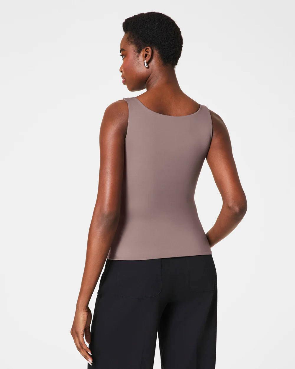 SPANXsmooth Jersey Scoop Tank in smoke