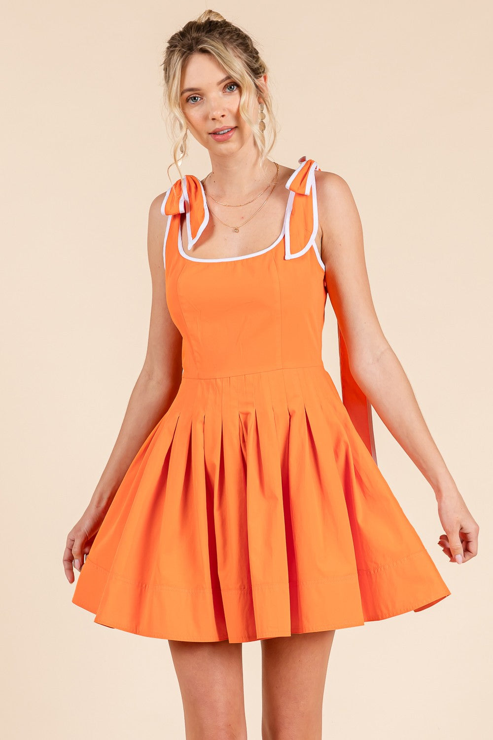 Classy In Orange Mini Dress