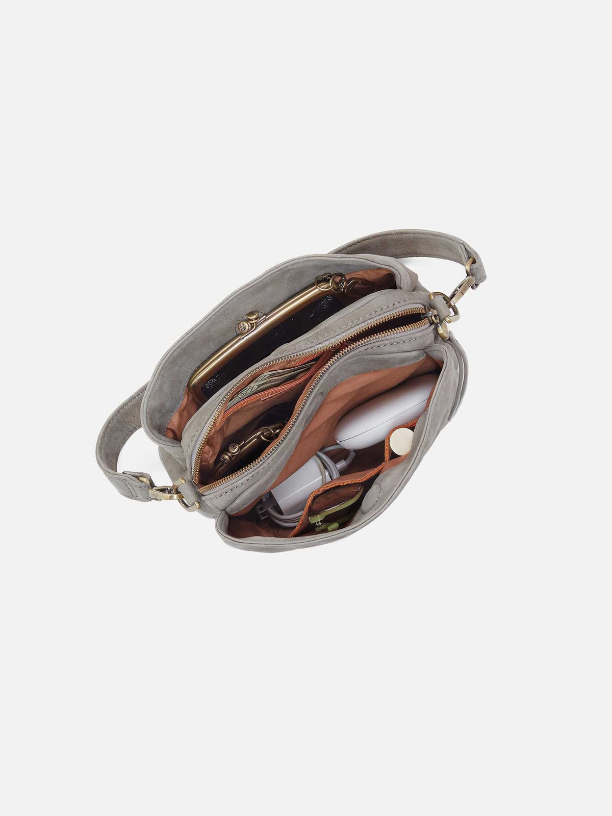 HOBO Starr Convertible Shoulder Bag Golden Granite Nubuck Leather