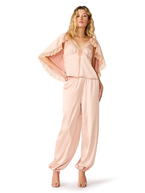 Steve Madden Maryana Lace Cape Top ballet pink 