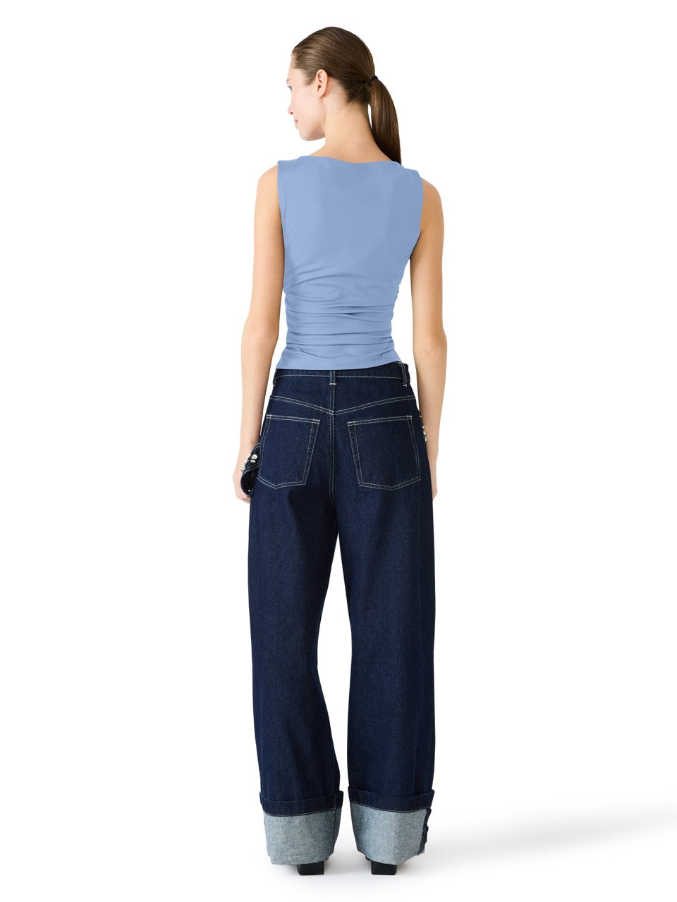 steve madden adair knit top windsurfer blue 