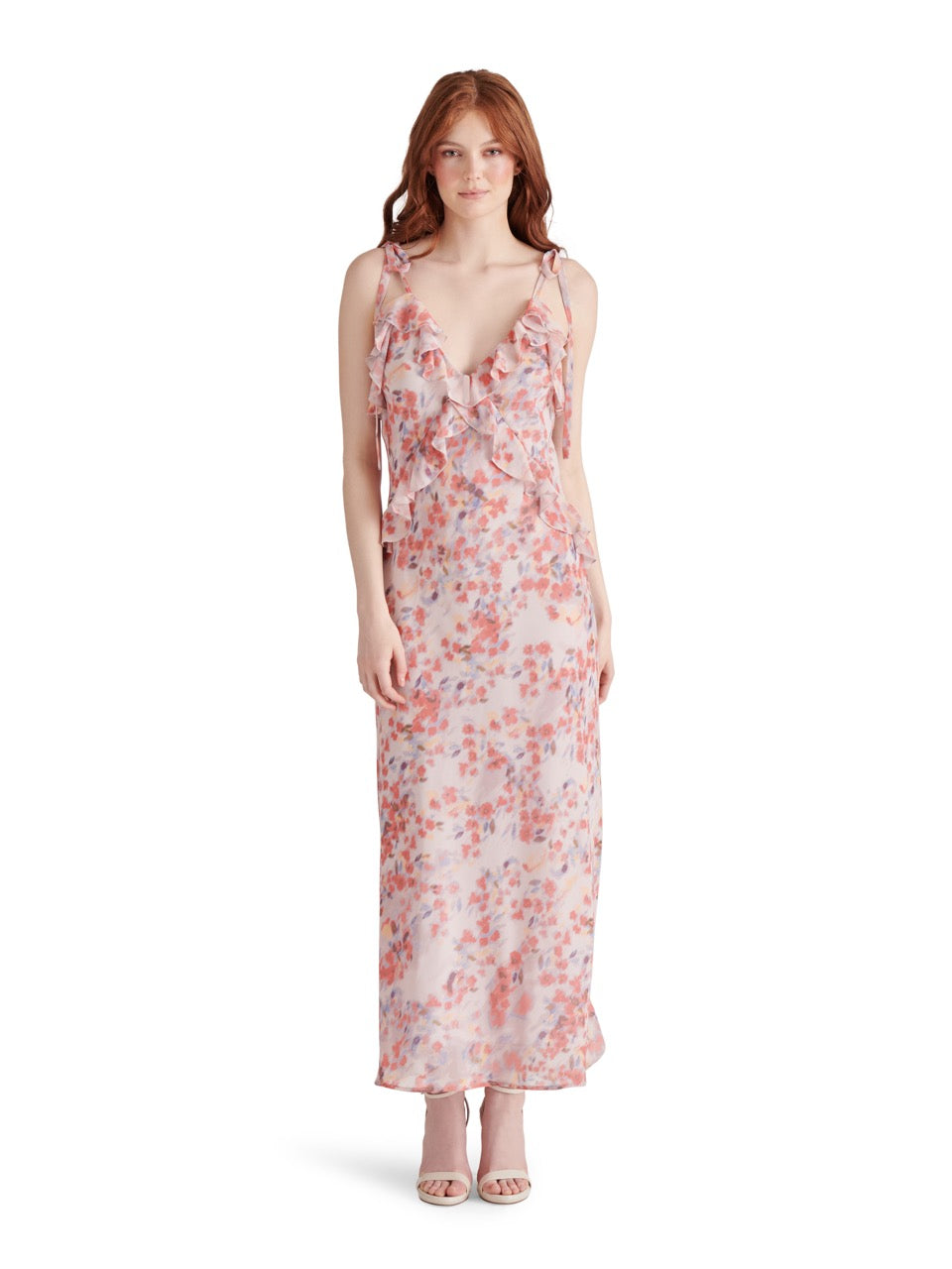 Steve Madden Adalina Ruffle Neck Maxi Dress in dusty lavender