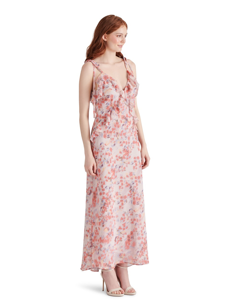 Steve Madden Adalina Ruffle Neck Maxi Dress in dusty lavender