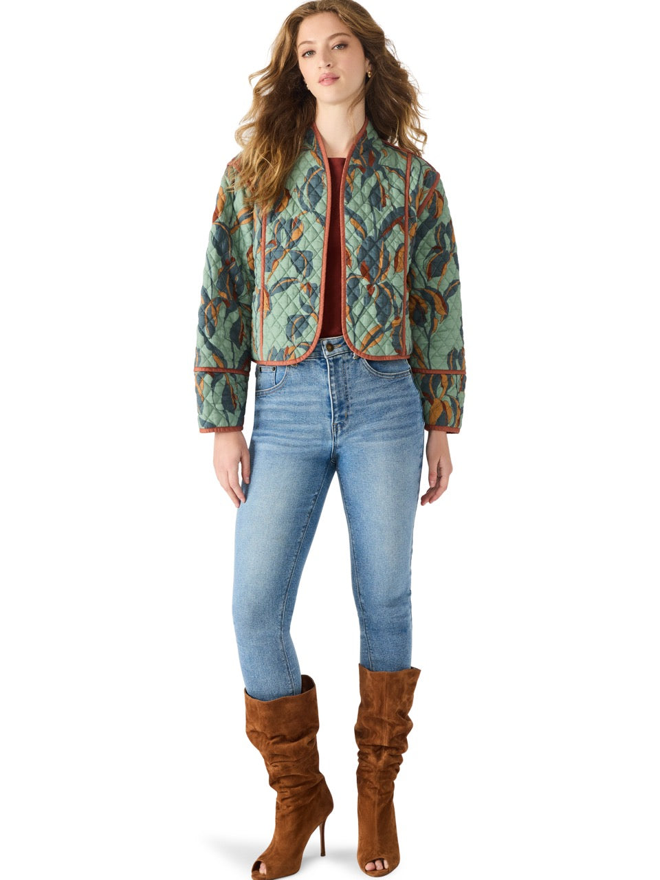 Steve Madden Adalynn Quilted Jacket in dark sage