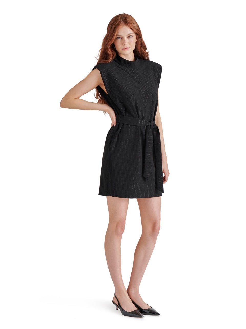 Steve Madden Adelie  Mock Neck Dress in black-front