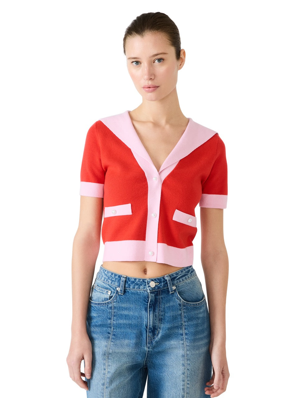 Steve Madden Aden Sweater Cardigan scooter red