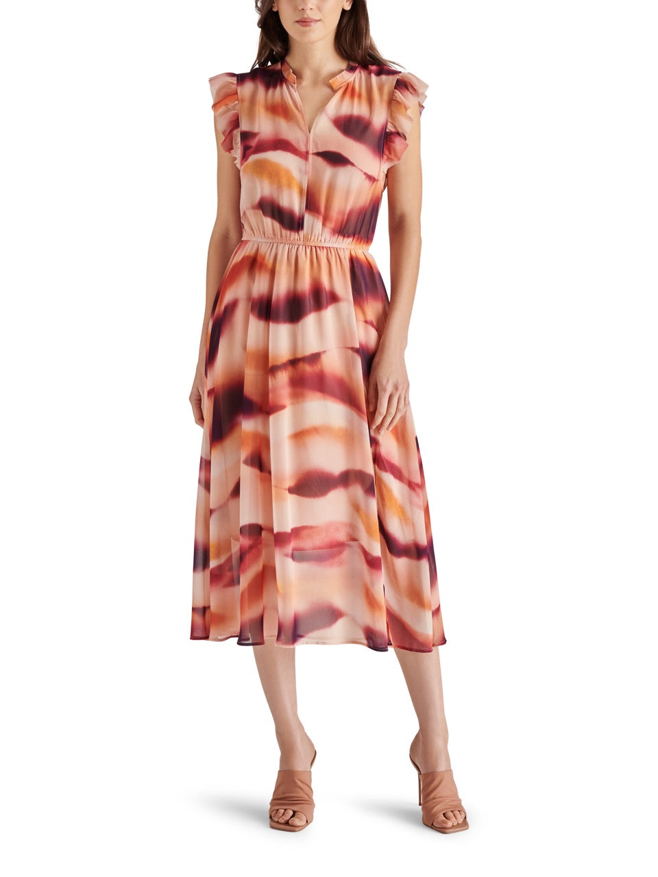 Steve Madden Allegra Abstract Print Dress - Rosewater- front view