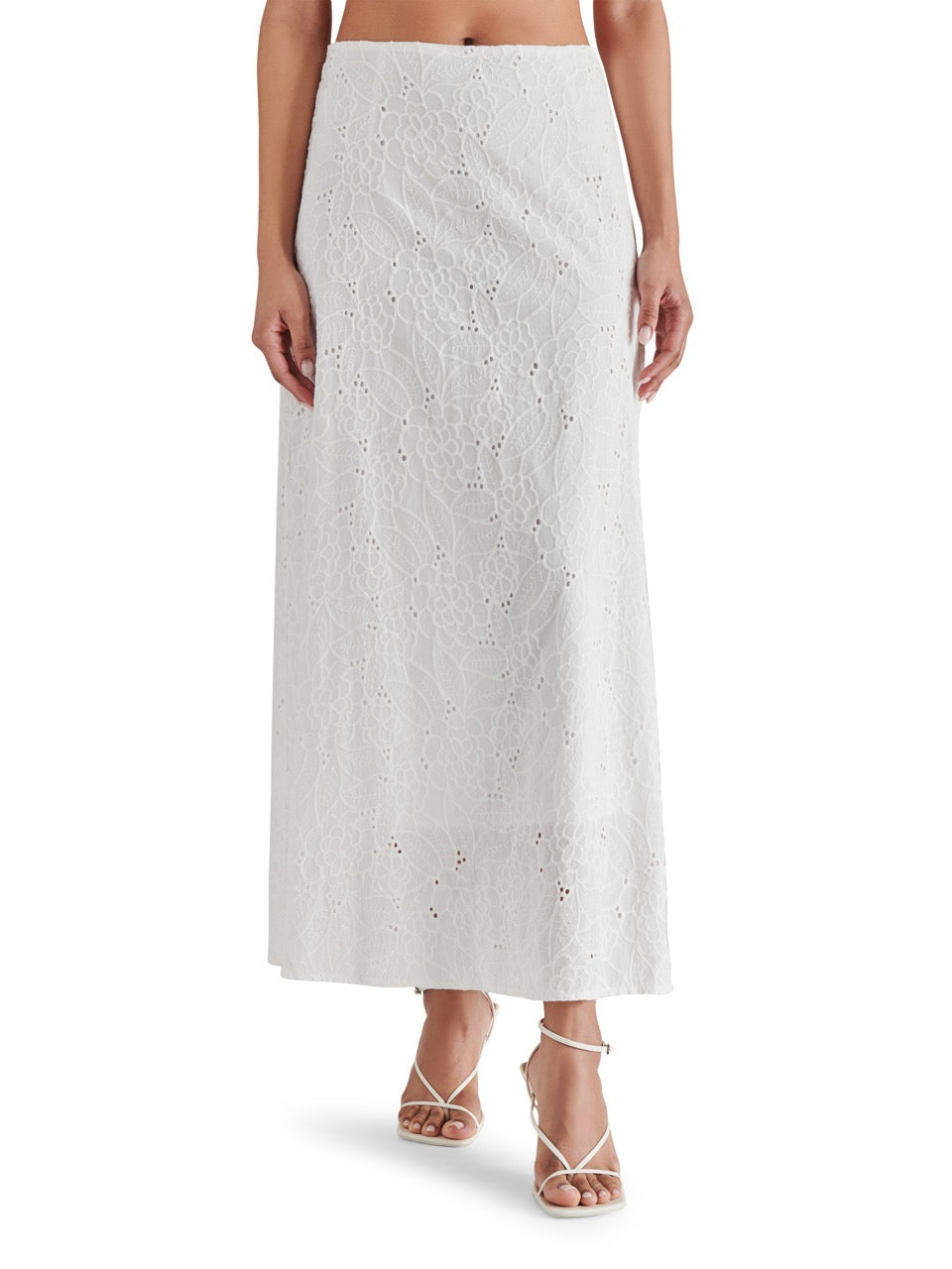 steve madden amalia skirt in white-front view
