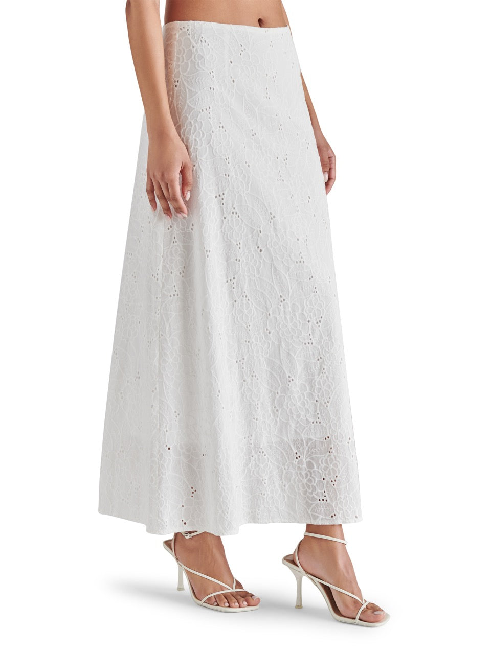 steve madden amalia skirt in white-side view