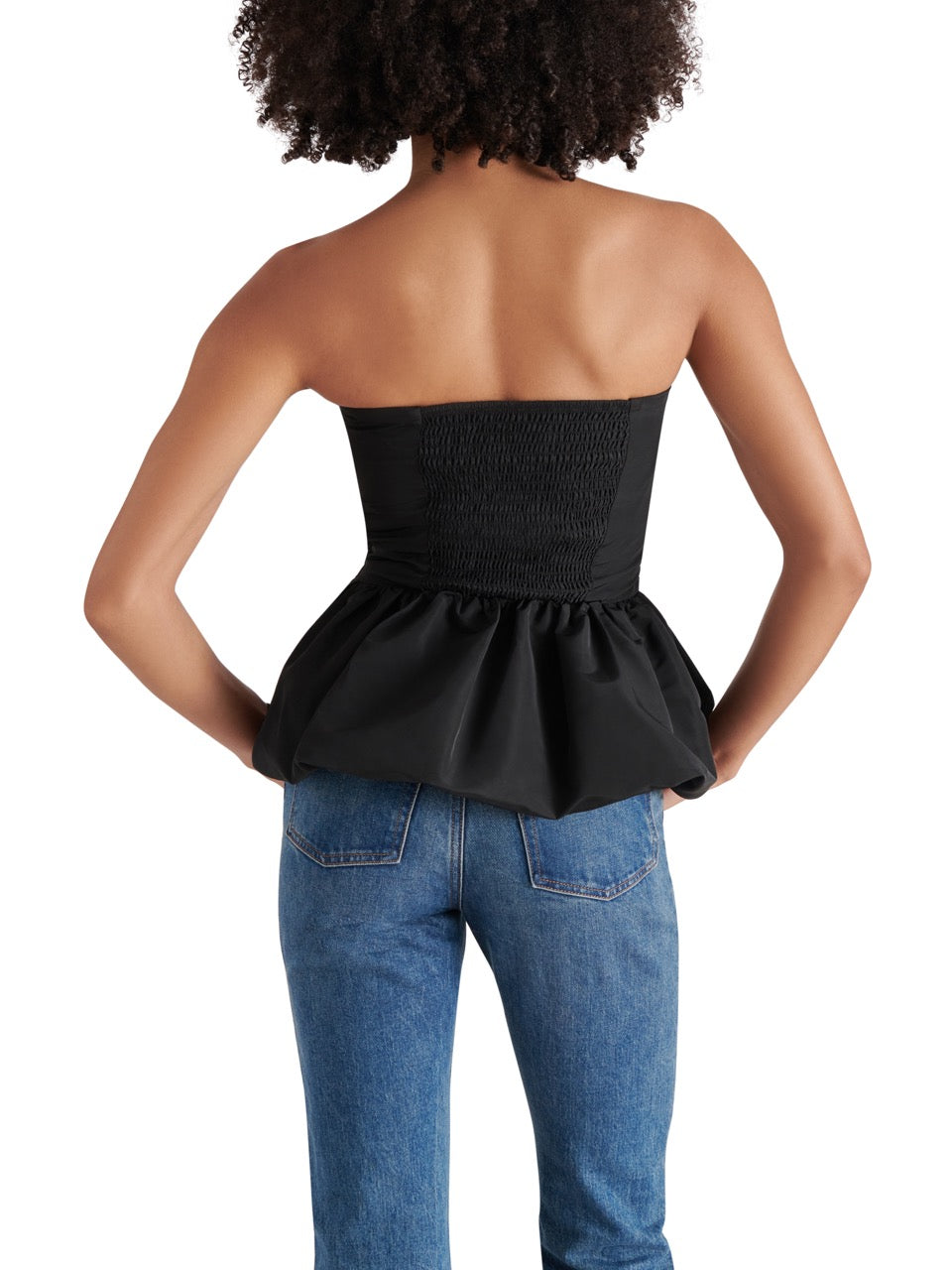 steve madden amari top in black-back