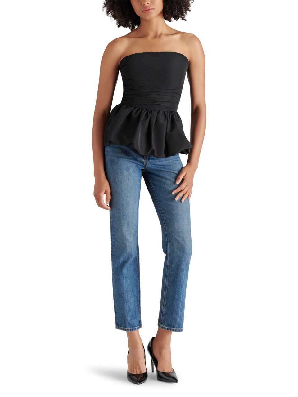 steve madden amari top in black-front