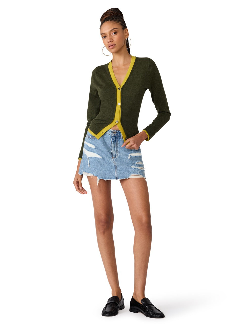 Steve Madden Arwen Cardigan dark olive