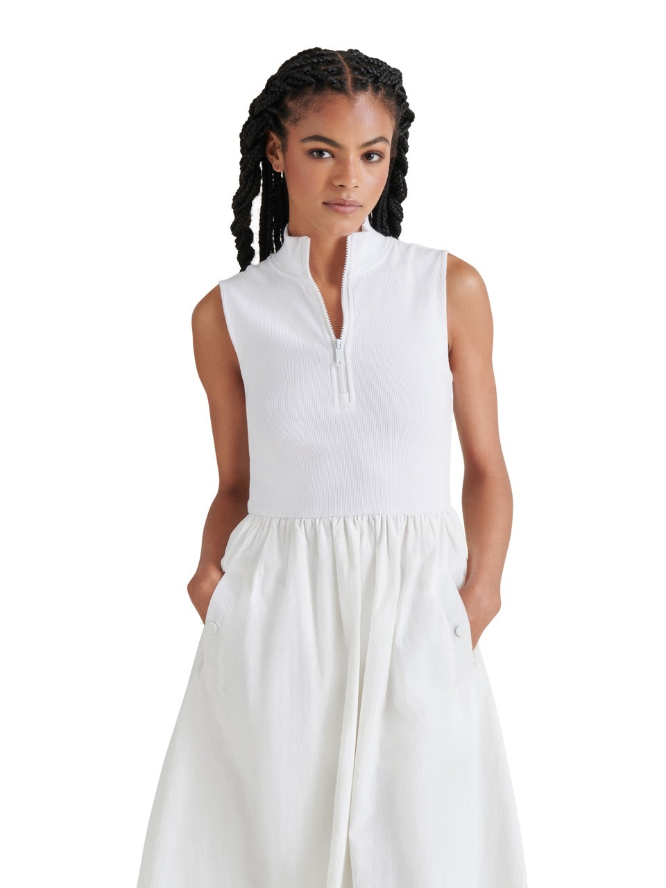 Steve Madden Berlin Dress in white-front detail