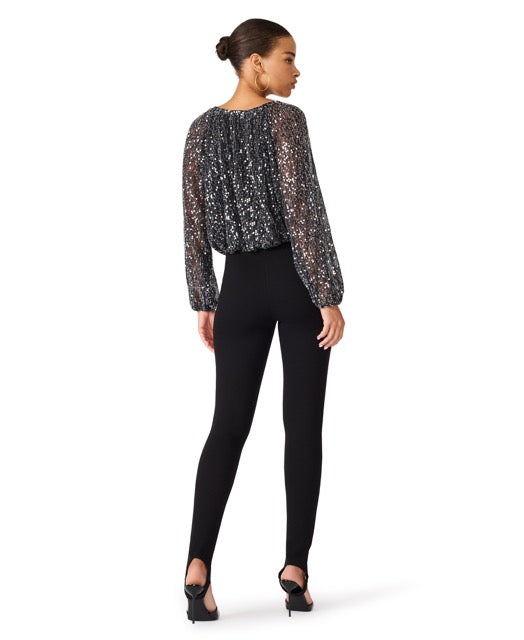 Steve Madden Beverlie Sequin Embellished Top black 