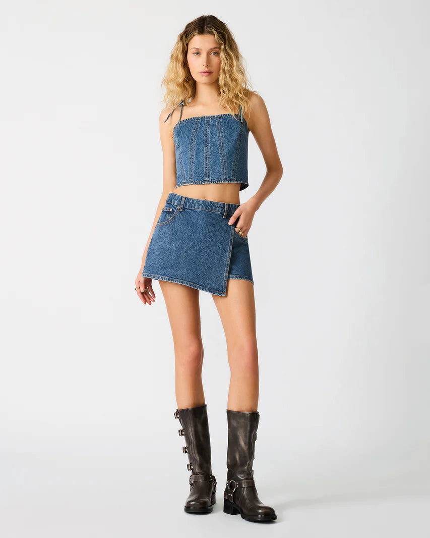 Steve Madden Brightin Denim Skort blue heather 