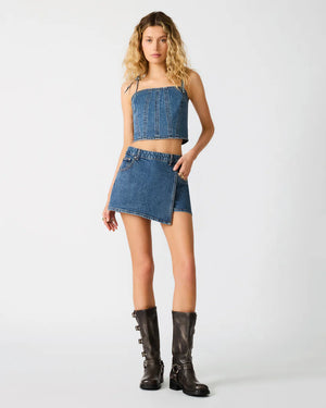 Steve Madden Brightin Denim Skort blue heather 
