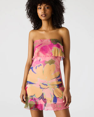 Steve Madden Bryar Floral Strapless Mini Dress Multi