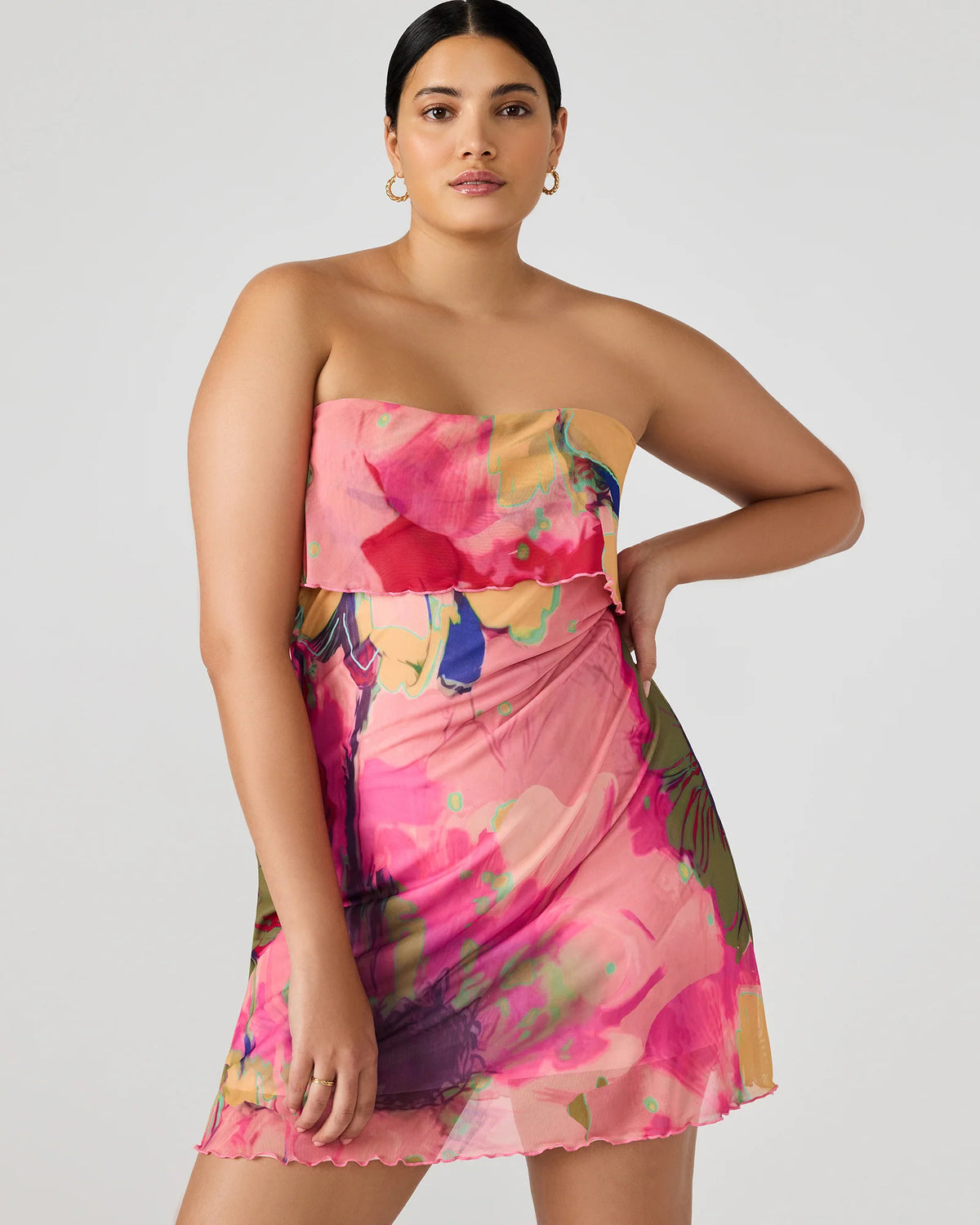 Steve Madden Bryar Floral Strapless Mini Dress Multi