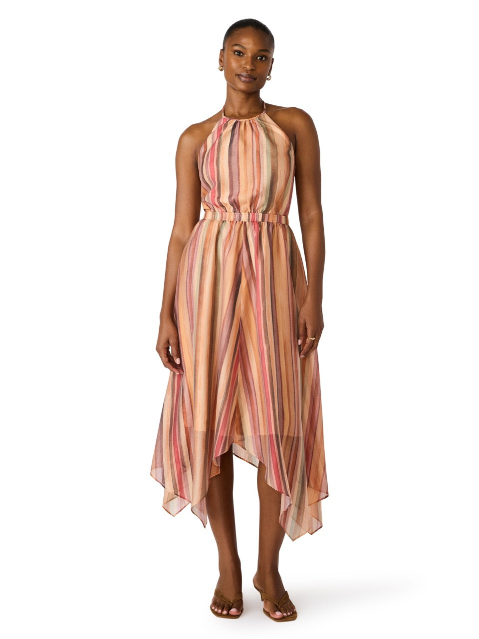 Steve Madden Dalina Stripe Halter Dress STRIPEMULTI / M Steve Madden Dalina Stripe Halter Dress STRIPEMULTI / M