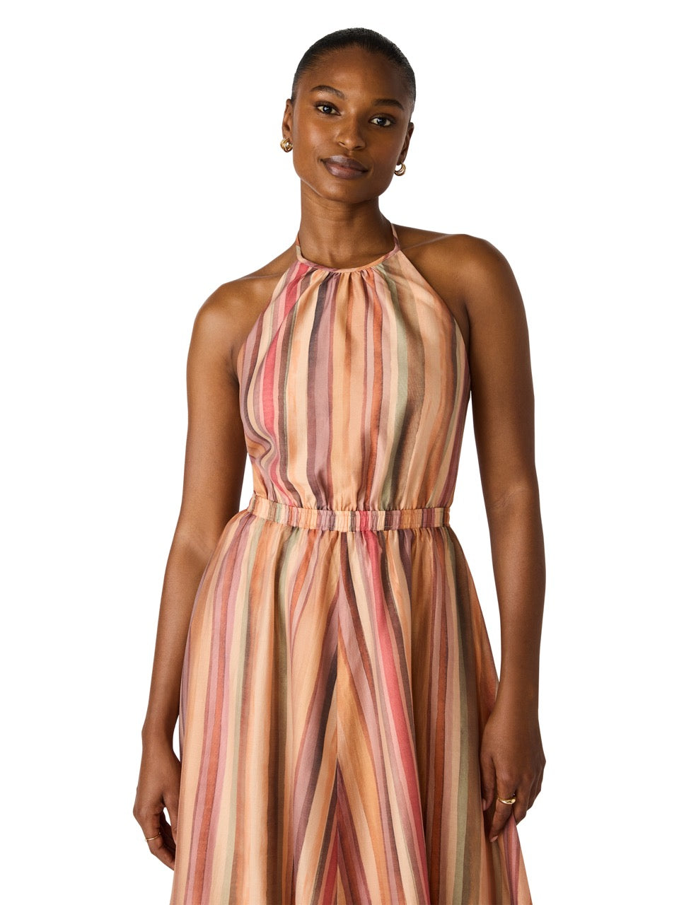 Steve Madden Dalina Stripe Halter Dress multi stripe