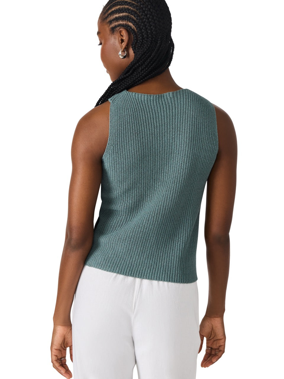 Steve Madden Ellery Crossover Sweater in dusty teal
