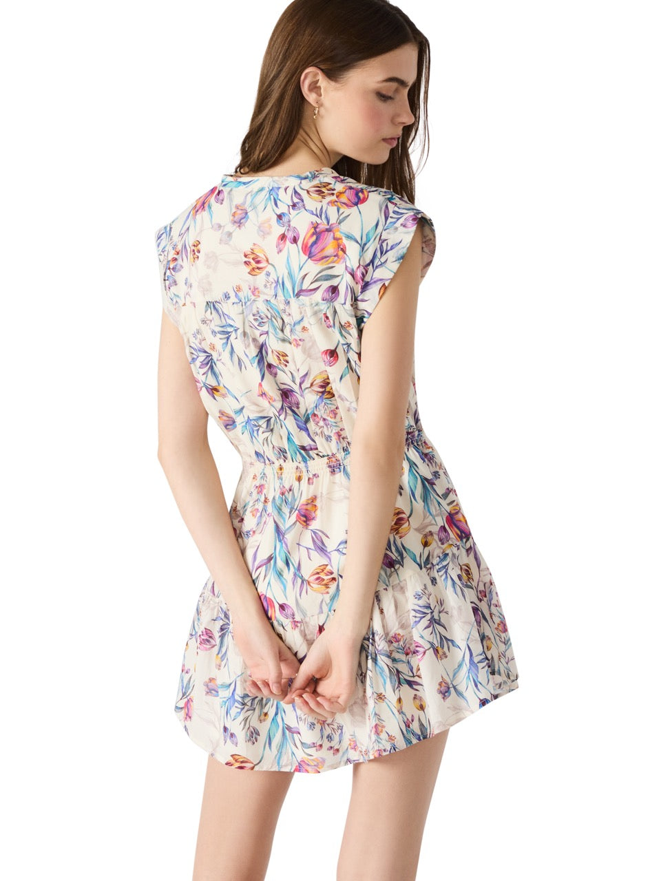 Steve Madden Faith Floral Mini Dress in antique 