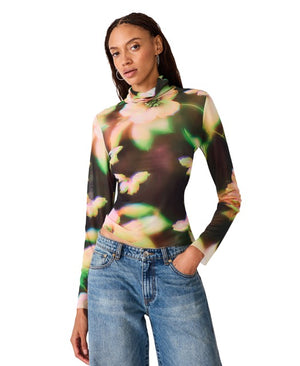 Steve Madden Fiona Floral Mesh Top glow floral 