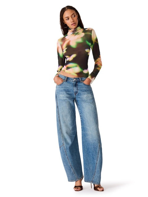 Steve Madden Fiona Floral Mesh Top glow floral 