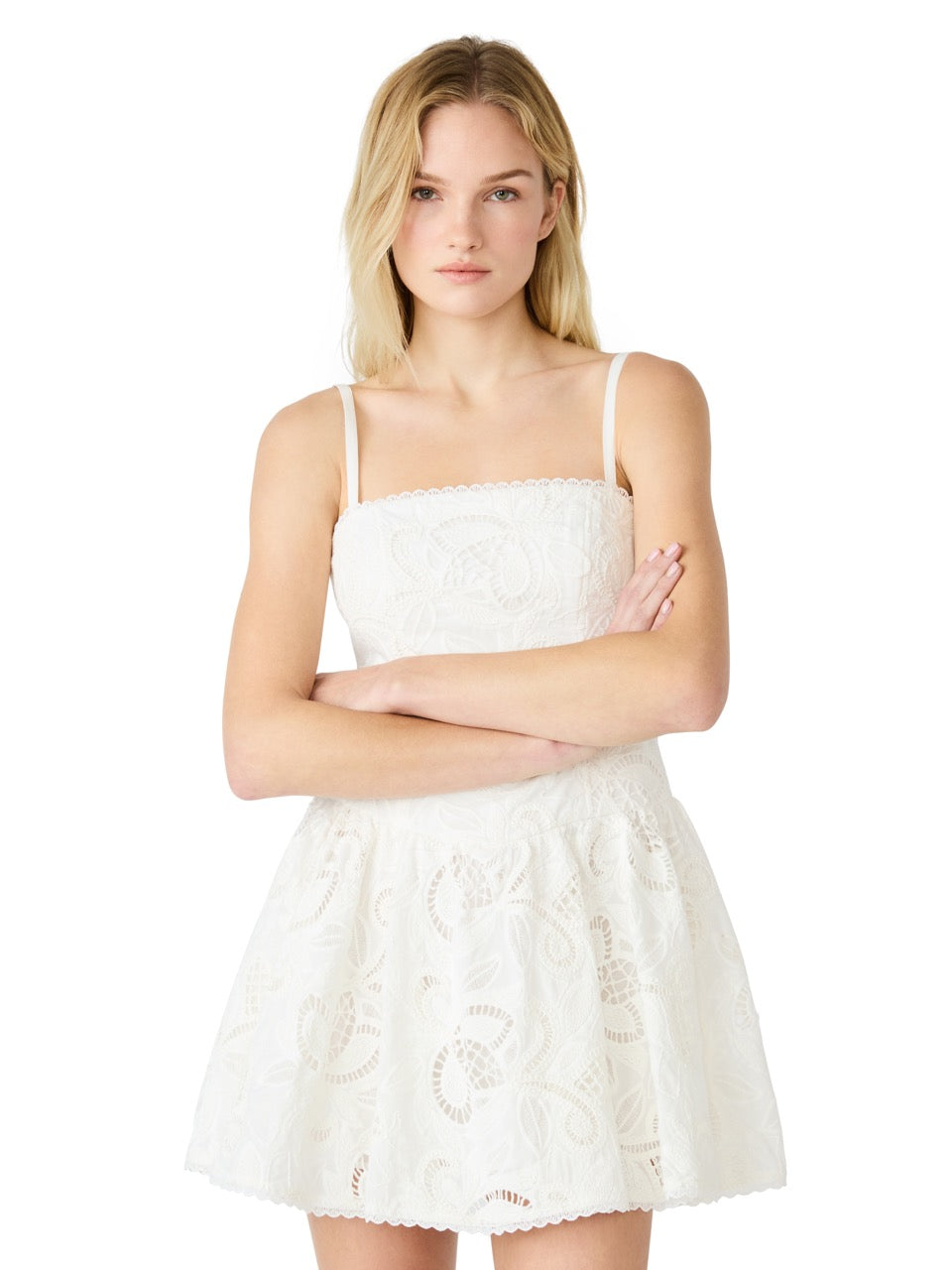 Steve Madden Giada Lace Cami Mini Dress antique 