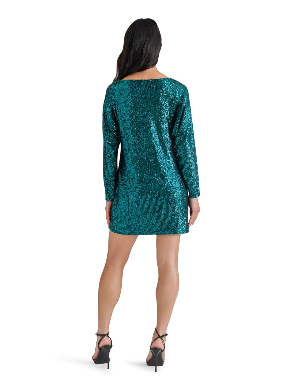 Steve Madden Ginger Sequin Mini Dress in deep teal-back