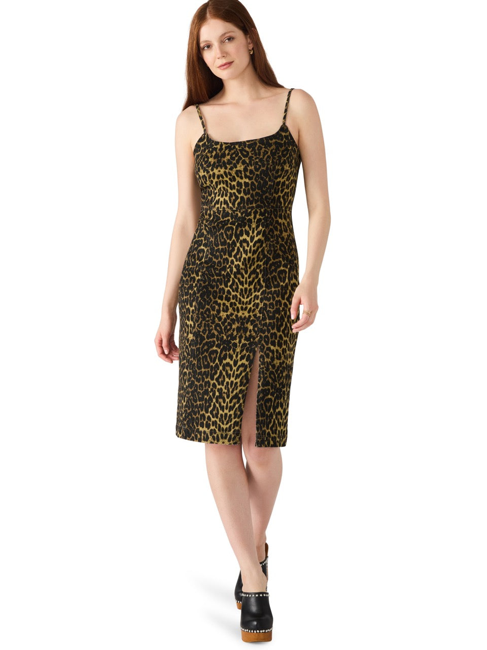 Steve Madden Giselle Fitted Print Midi Dress in hot spots 