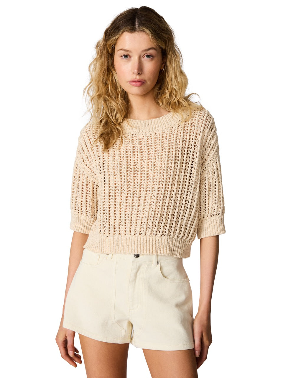 Steve Madden Greta Crop Sweater cream 