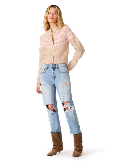 Steve Madden Harriet Fair Isle Cardigan multi 