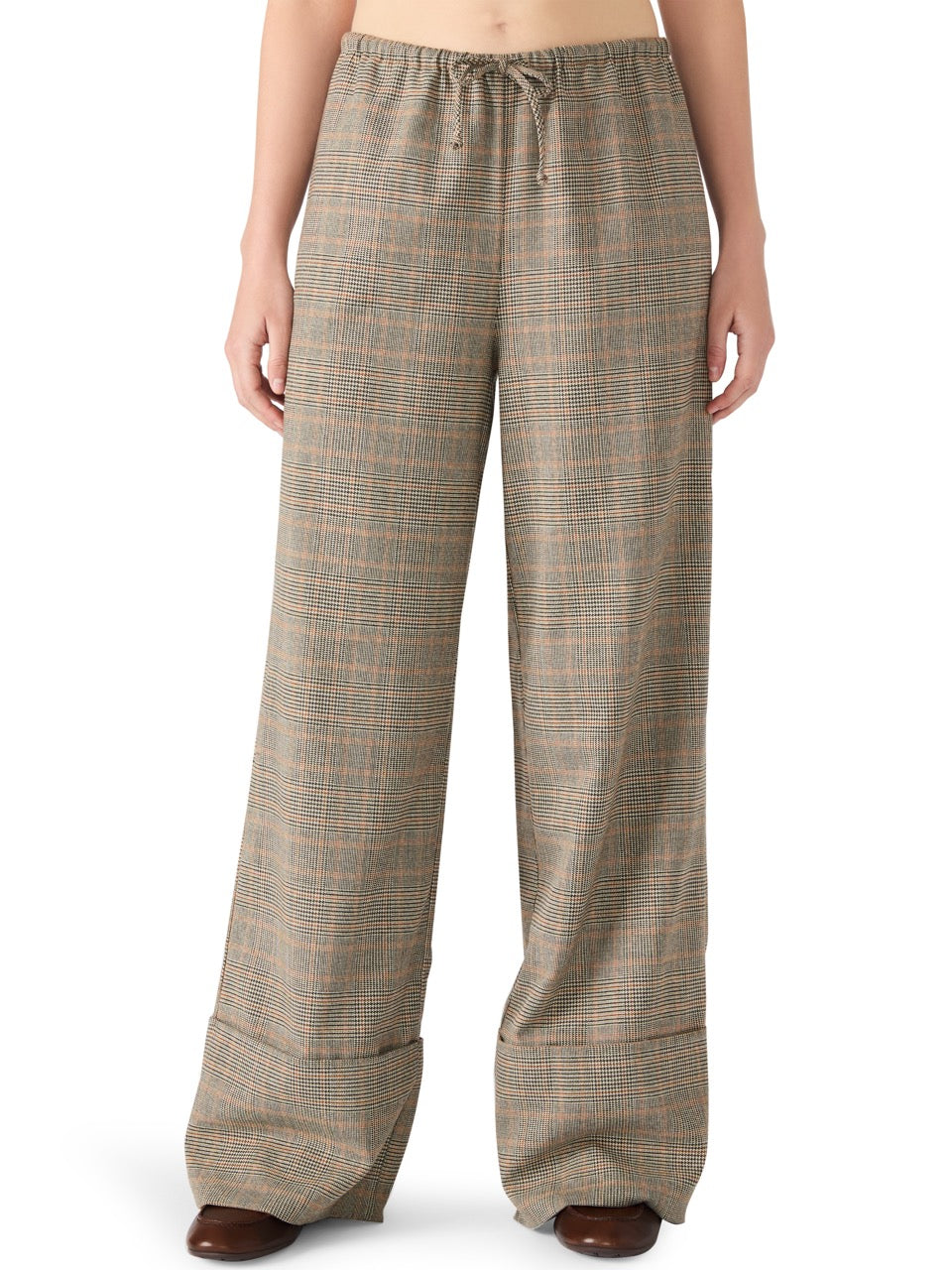 Steve Madden Idra Plaid Pant in brown 