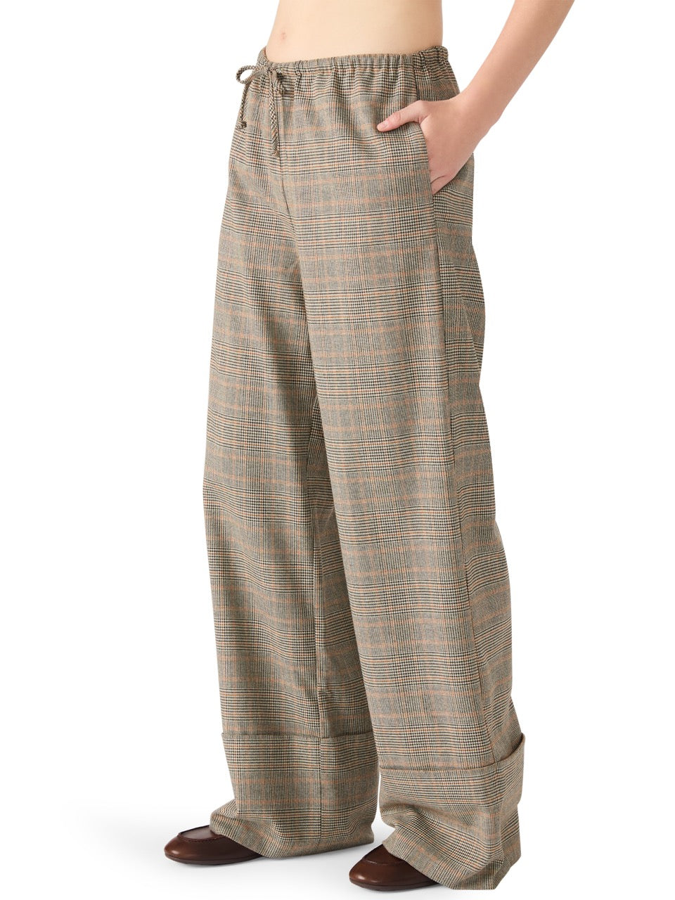 Steve Madden Idra Plaid Pant in brown 