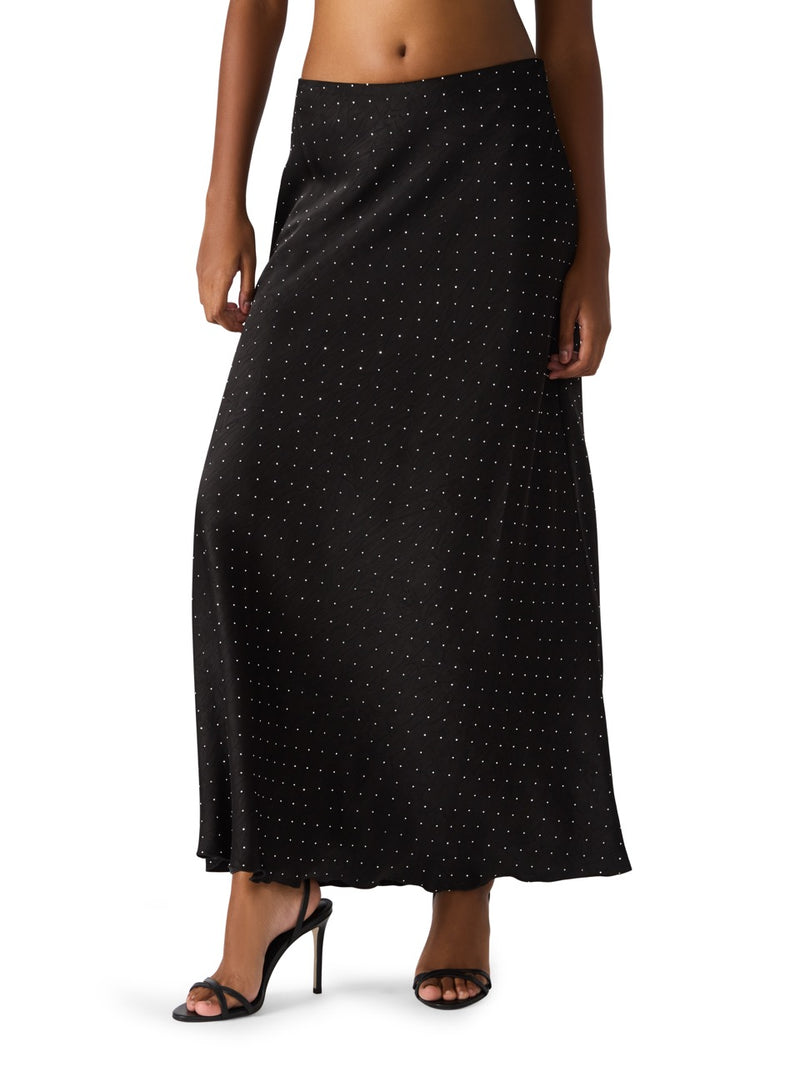 Steve Madden Jeannie Embellished Maxi Skirt black 