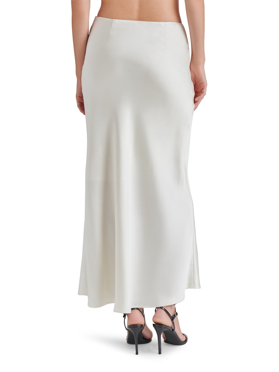 Steve Madden Jeannie Satin Maxi Skirt in whisper white-back