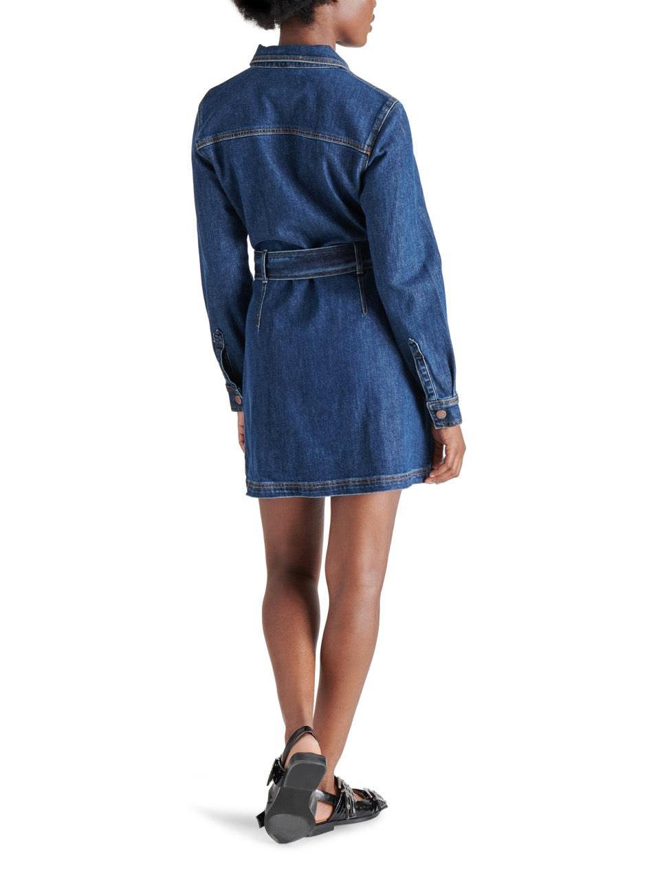 Steve Madden Jolena Shirt Dress in dark blue-back