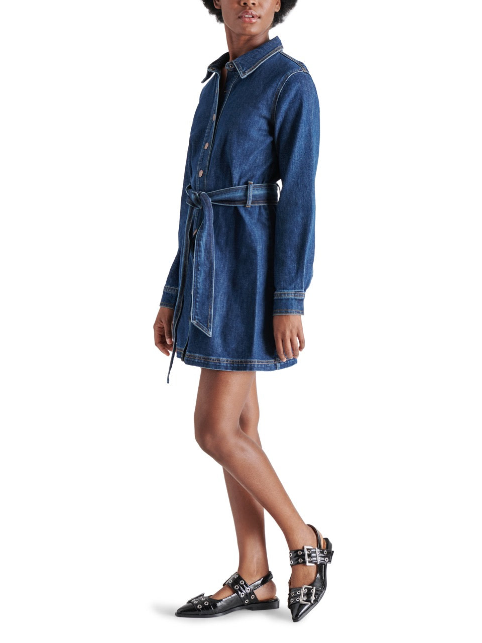 Steve Madden Jolena Shirt Dress in dark blue-side