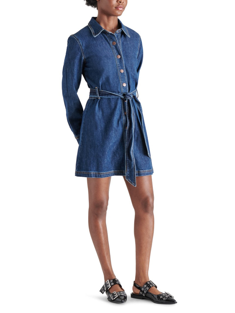 Steve Madden Jolena Shirt Dress in dark blue-side