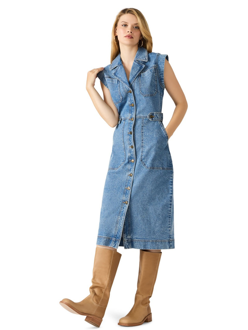 Steve Madden Julieta Denim Midi Dress forever blue 
