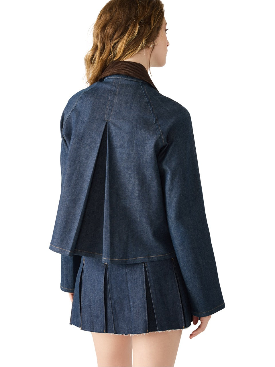 Steve Madden Justina Denim Barn Jacket in deep indigo