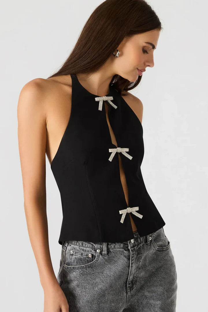 Steve Madden Juvia Halter Top black 