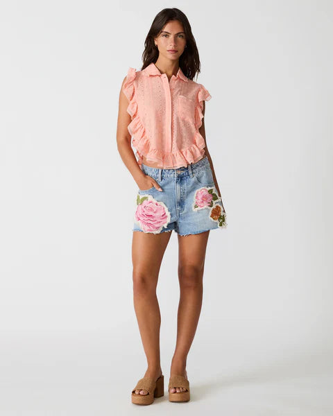 Steve Madden Lilian Printed Denim Short