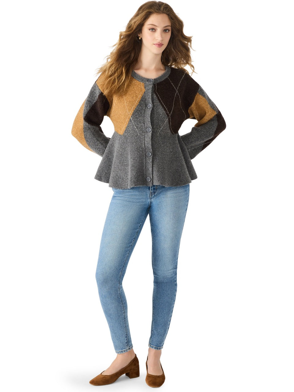 Steve Madden Lillie Argyle Cardigan in multi 