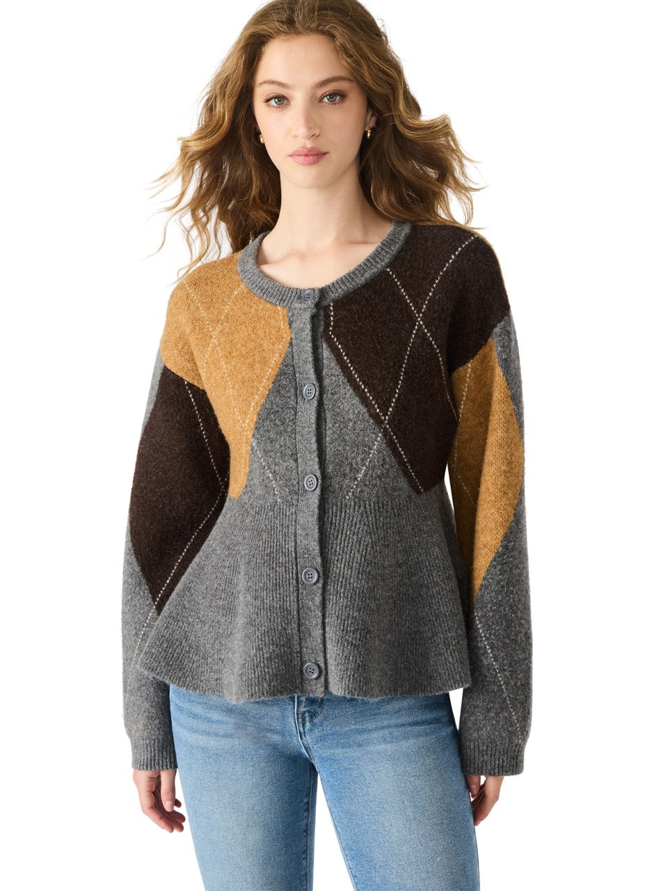 Steve Madden Lillie Argyle Cardigan in multi 