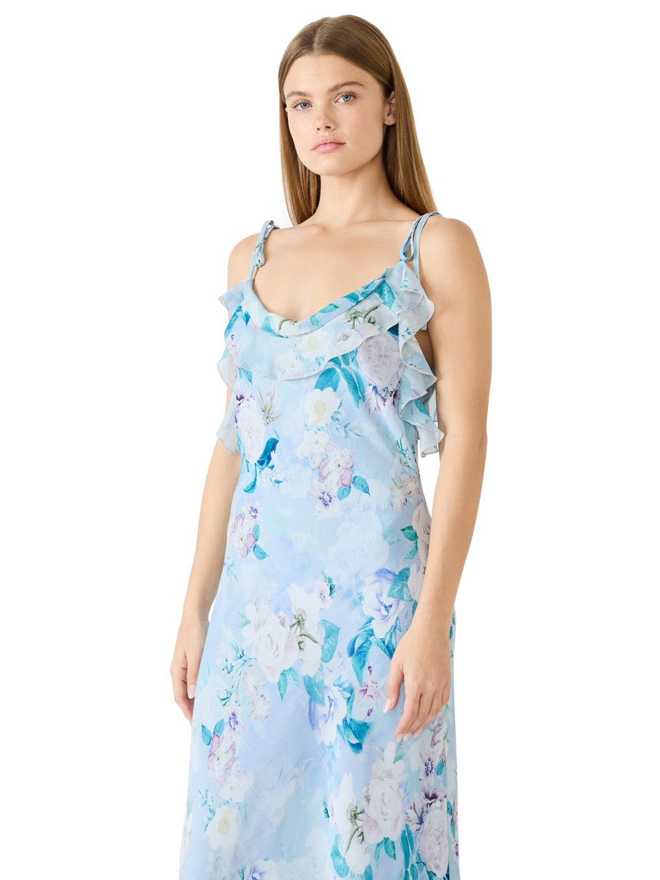 Steve Madden Malenna Floral Chiffon Maxi Dress bloom 