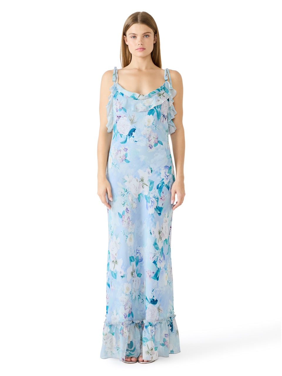 Steve Madden Malenna Floral Chiffon Maxi Dress bloom 